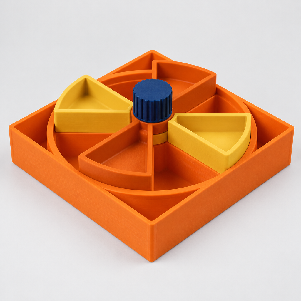Interactive Puzzle Feeder for Dogs & Cats | 2 Layer Rotating Treat Cases