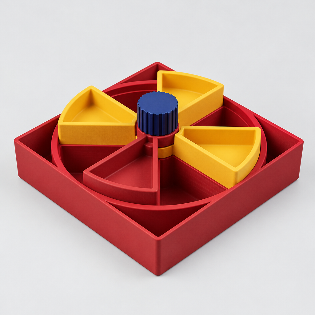 Interactive Puzzle Feeder for Dogs & Cats | 2 Layer Rotating Treat Cases