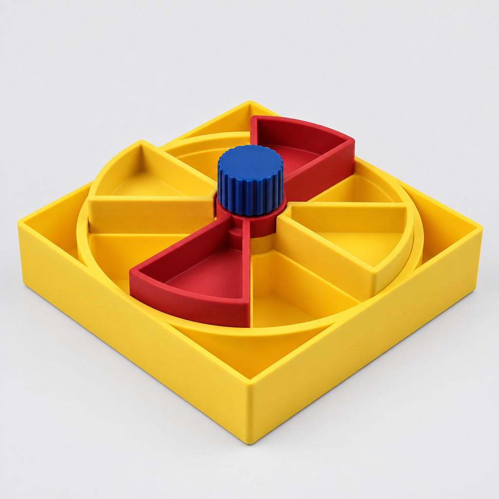 Interactive Puzzle Feeder for Dogs & Cats | 2 Layer Rotating Treat Cases