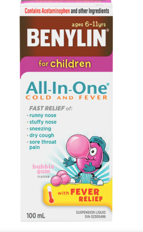 Childrens All‑In‑One Cough Syrup, Bubble Gum | BENYLIN® |100 mL