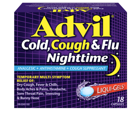 Cold, Cough & Flu Nighttime Liqui-Gels | Advil® | 18 caplets
