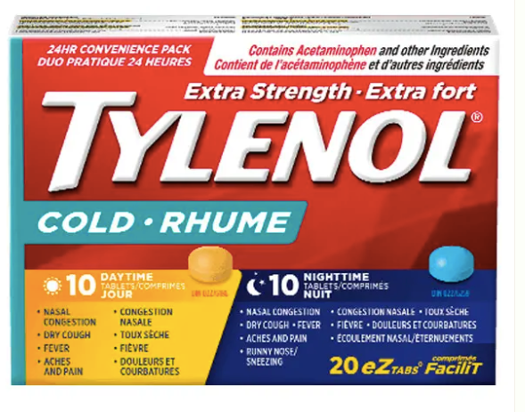 Extra Strength Cold eZ Tabs, Relieves Cold symptoms, Daytime and Nighttime | TYLENOL® |Convenience Pack, 20ct