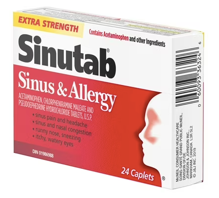 Extra Strength Sinus & Allergy | Sinutab® |24 caplet