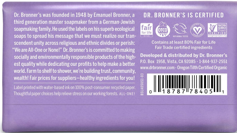 Pure-Castile Bar Soap | Dr. Bronner’s | 140 gr