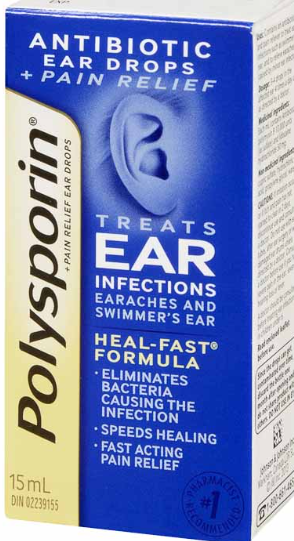 Plus Pain Relief Ear Drops | Polysporin® | 15 mL