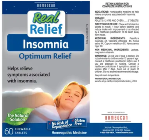 Insomnia| HOMÉOCAN | 60 Chewable Tablets