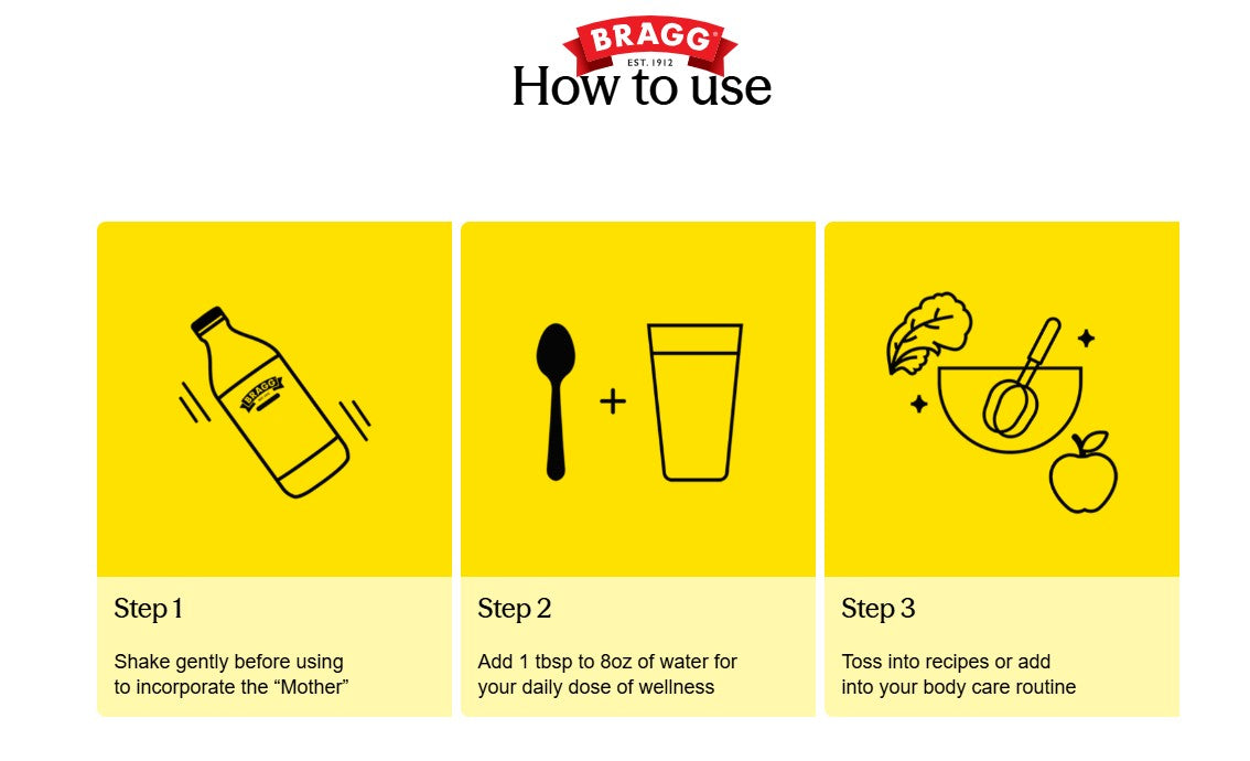 Organic Apple Cider Vinegar | Bragg | Different Sizes