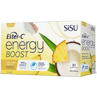 Energy Boost with Ester-C by SISU – Immune & Energy Support Drink Mix | 30 Individual Packets