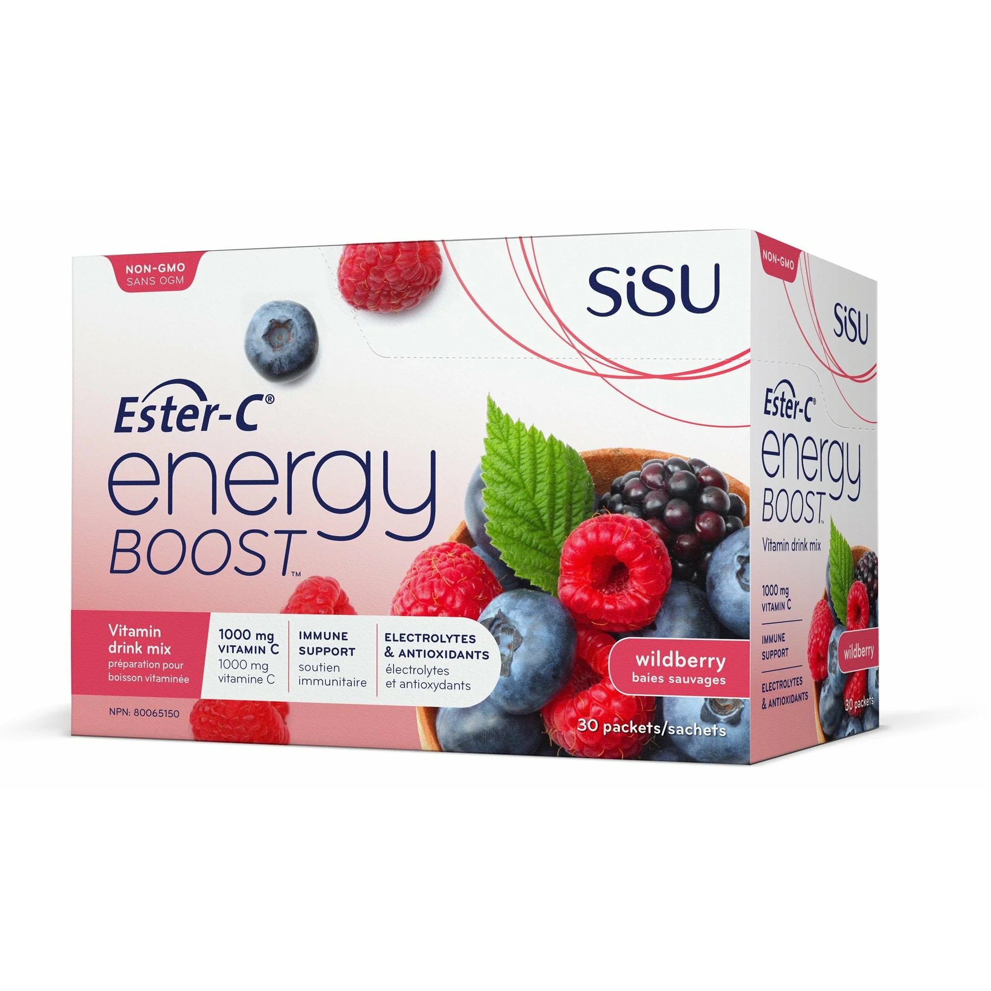 Energy Boost with Ester-C by SISU – Immune & Energy Support Drink Mix | 30 Individual Packets