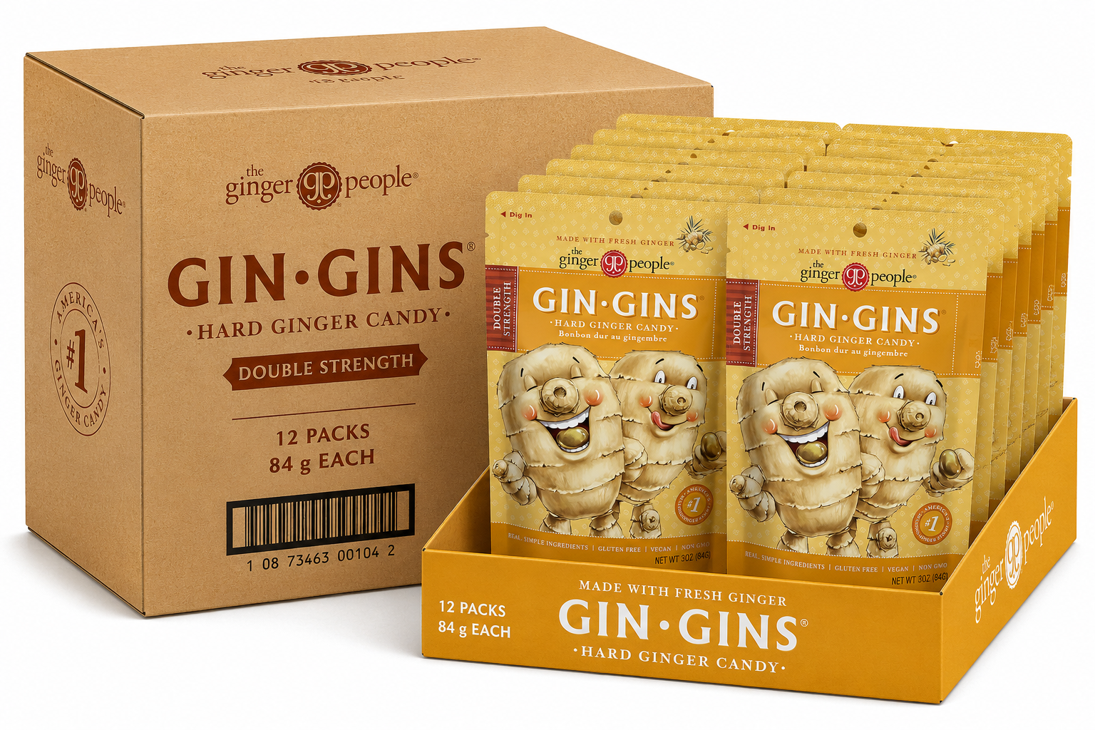 Gin Gins® Chewy Ginger Candy by The Ginger People® – Natural Ginger Chews for Nausea Relief & Digestive Comfort | Various Flavours