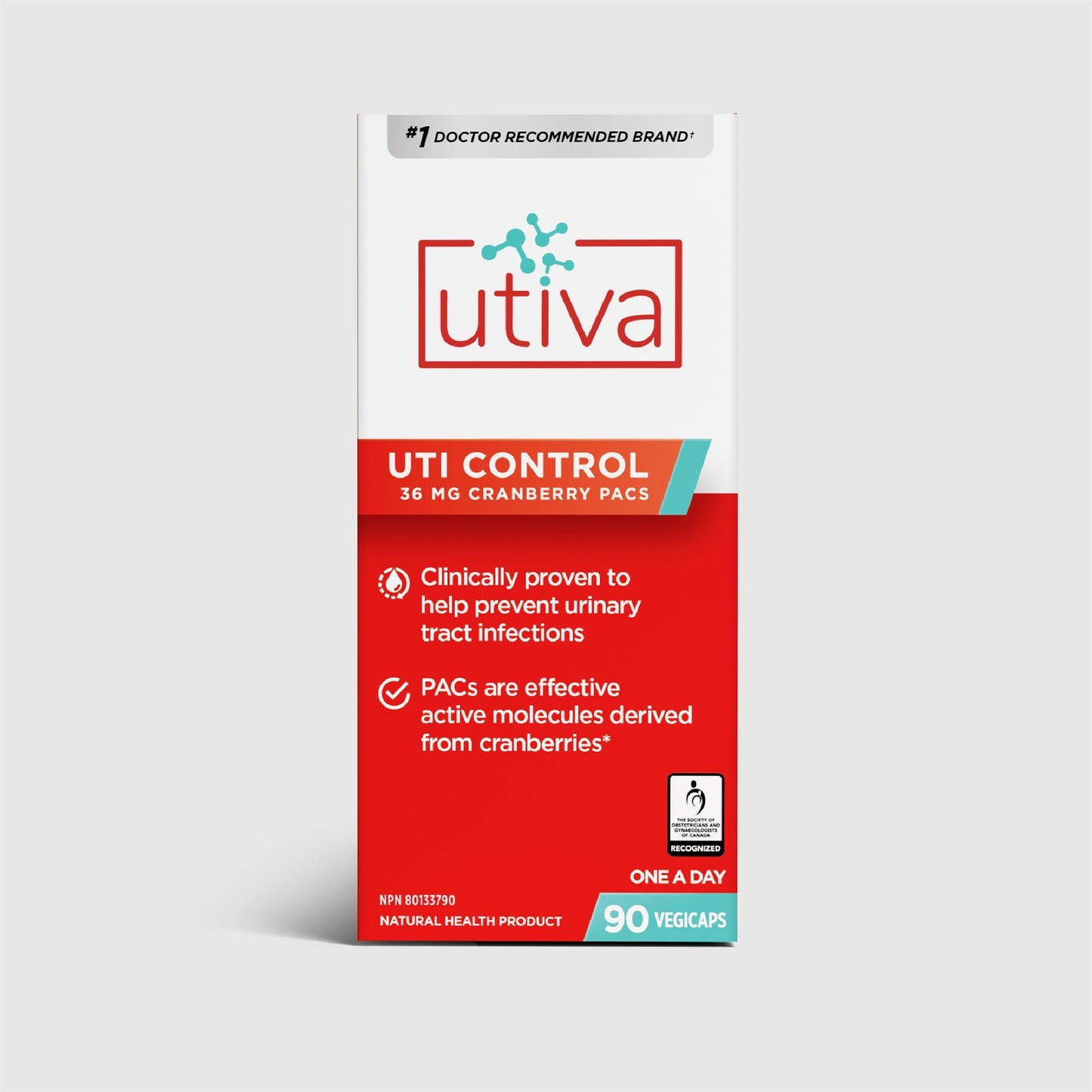 UTI Control by Utiva – Cranberry PACs for Urinary Tract Health | 30 or 90 Veg Capsules