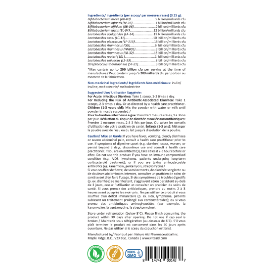 Ultra-PB100+ DF by Vita Aid® – High-Potency Probiotic & Gut Support | 92 Gr (28 Servings)