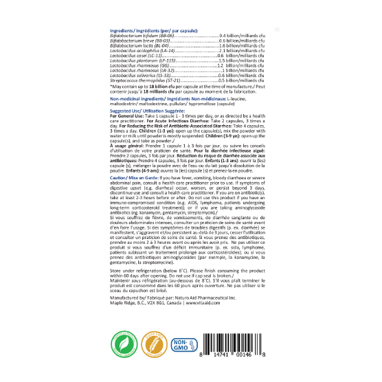 Optimum-PB10+ DF (Without FOS) | Vita Aid® | 56 Capsules