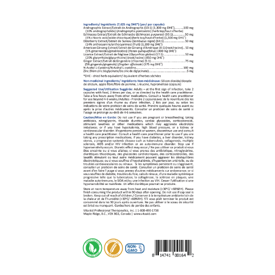 Defenxin by Vita Aid® – Immune & Antimicrobial Support | 84 Capsules