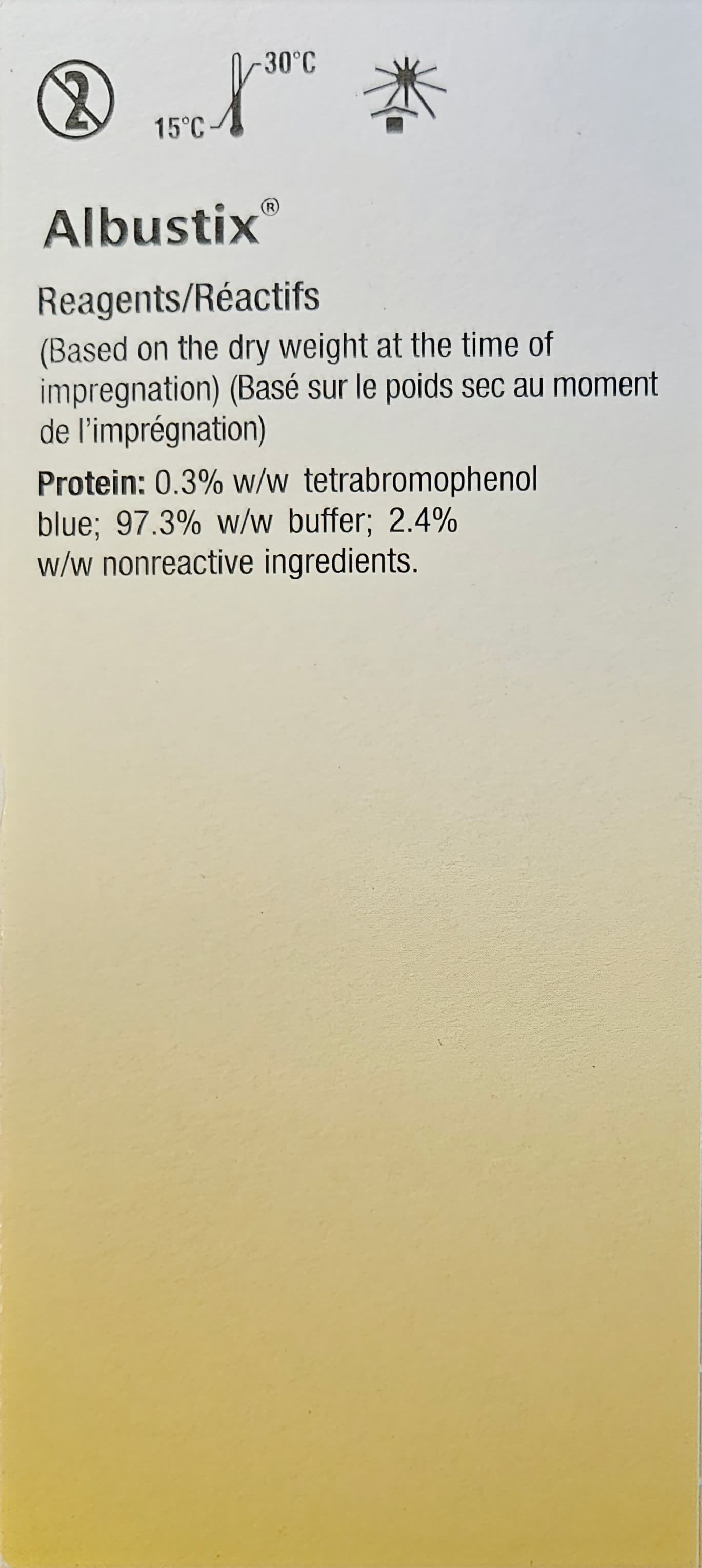 Reagent Strips for Urinalysis | Albustix | Box of 100 strips