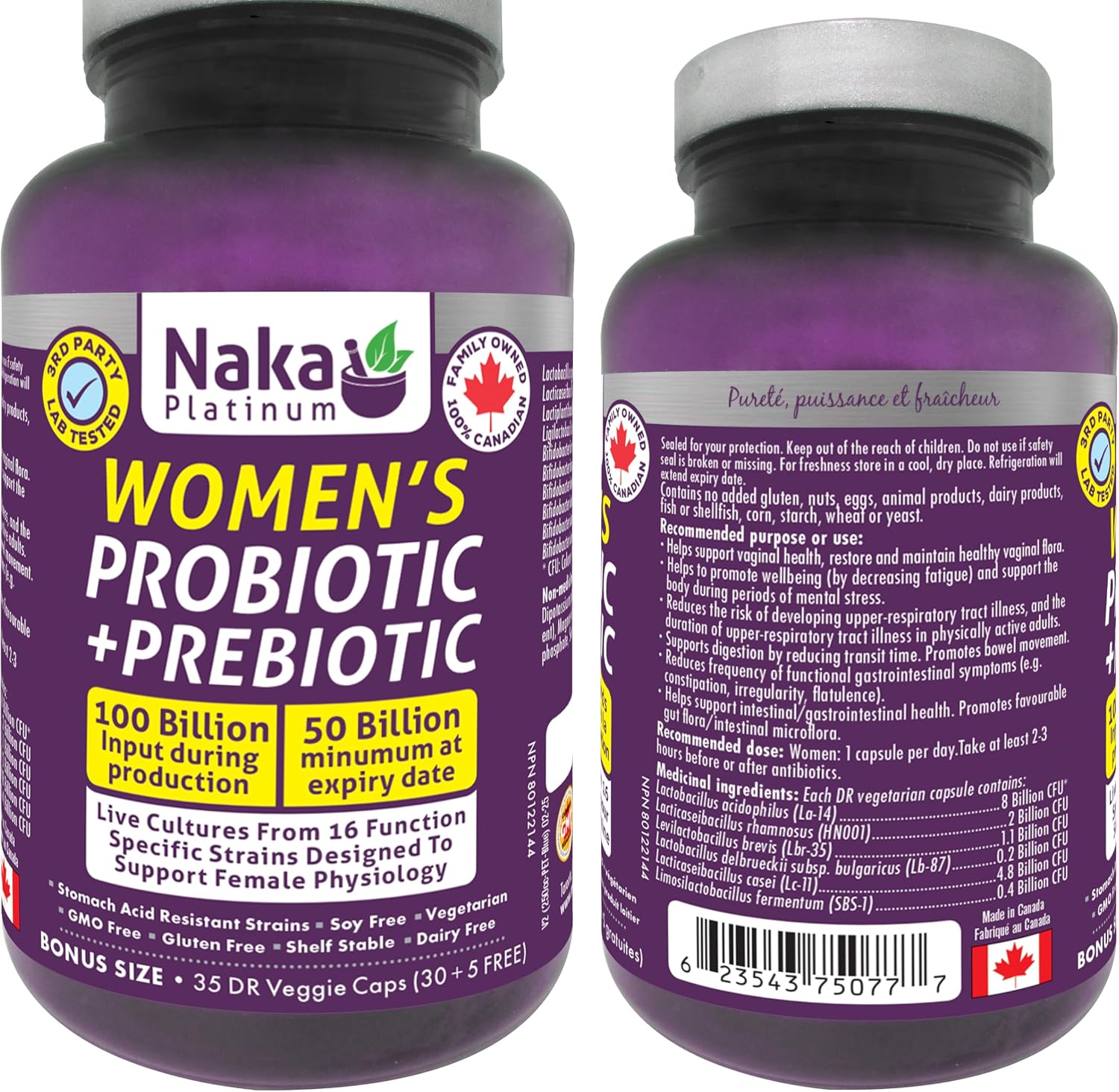 Platinum Women's Probiotic + Prebiotic | Naka Platinum® | 30+5 Capsules