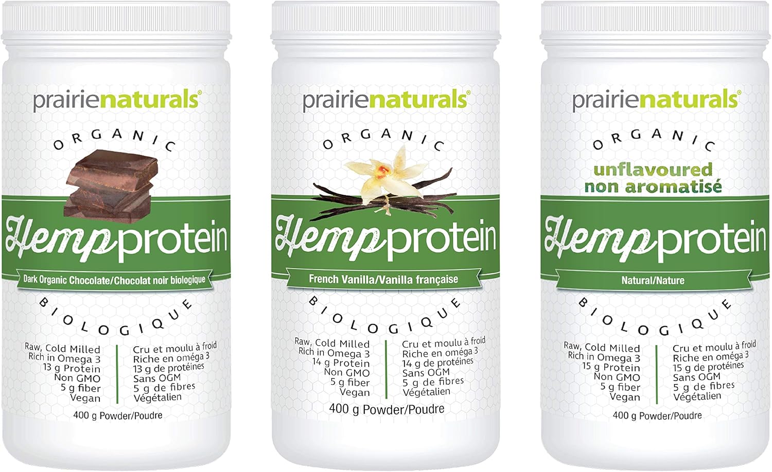 Organic Raw Hemp Protein | Prairie Naturals® | 400 gr Powder