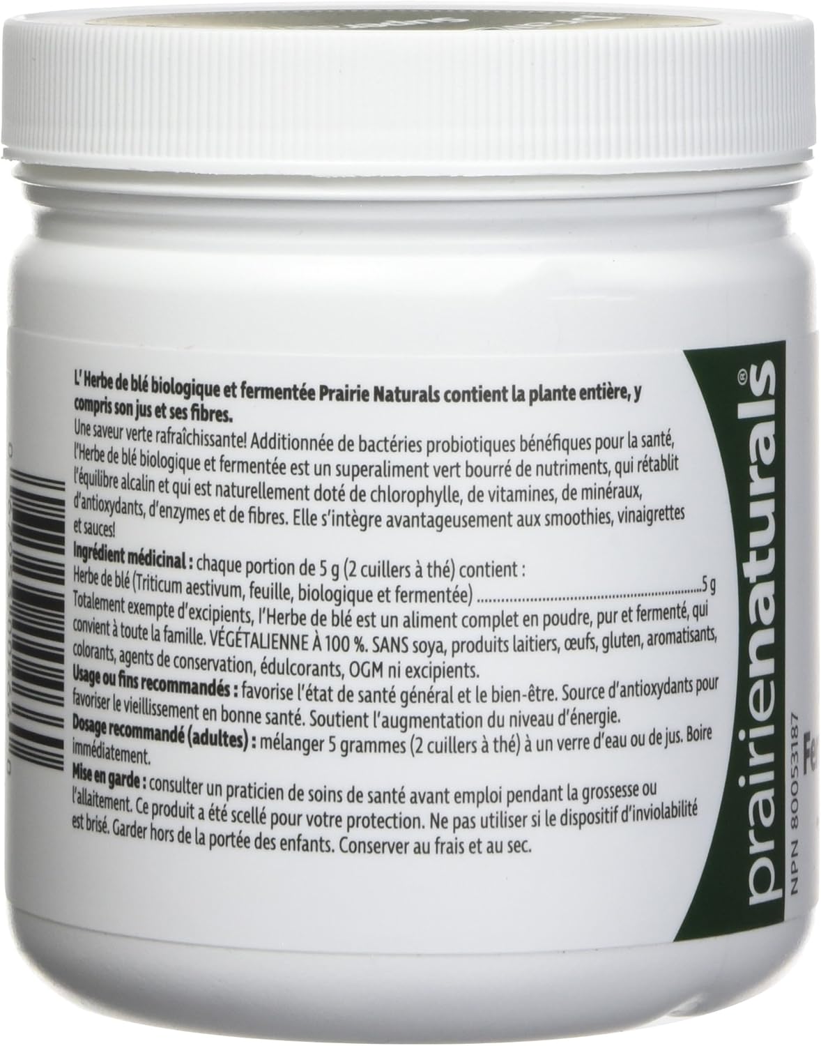 Organic Fermented Wheatgrass Juice Powder | Prairie Naturals® | 150 Gram