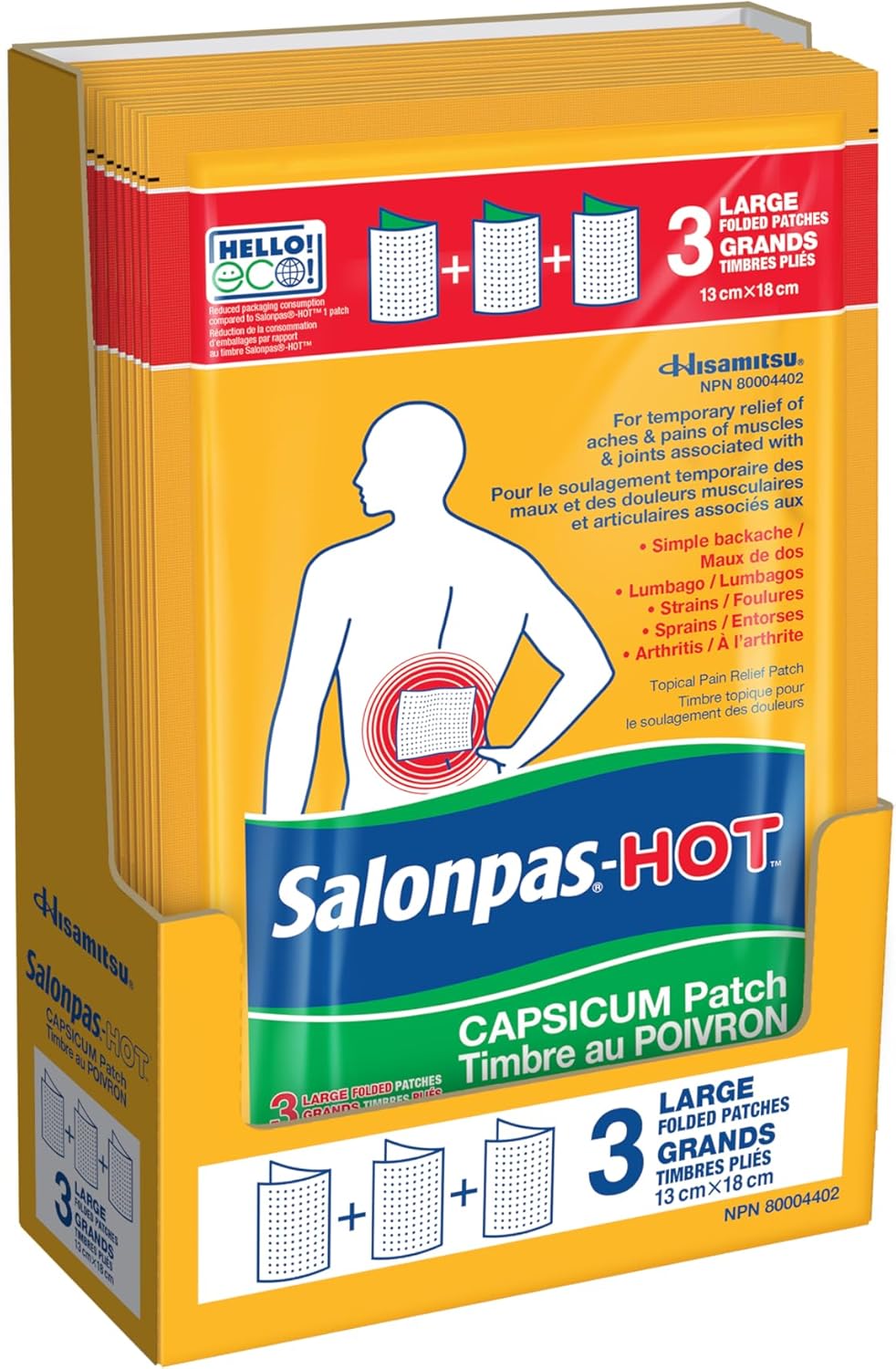 Hot Capsicum Patch|Salonpas|3 Large Patches