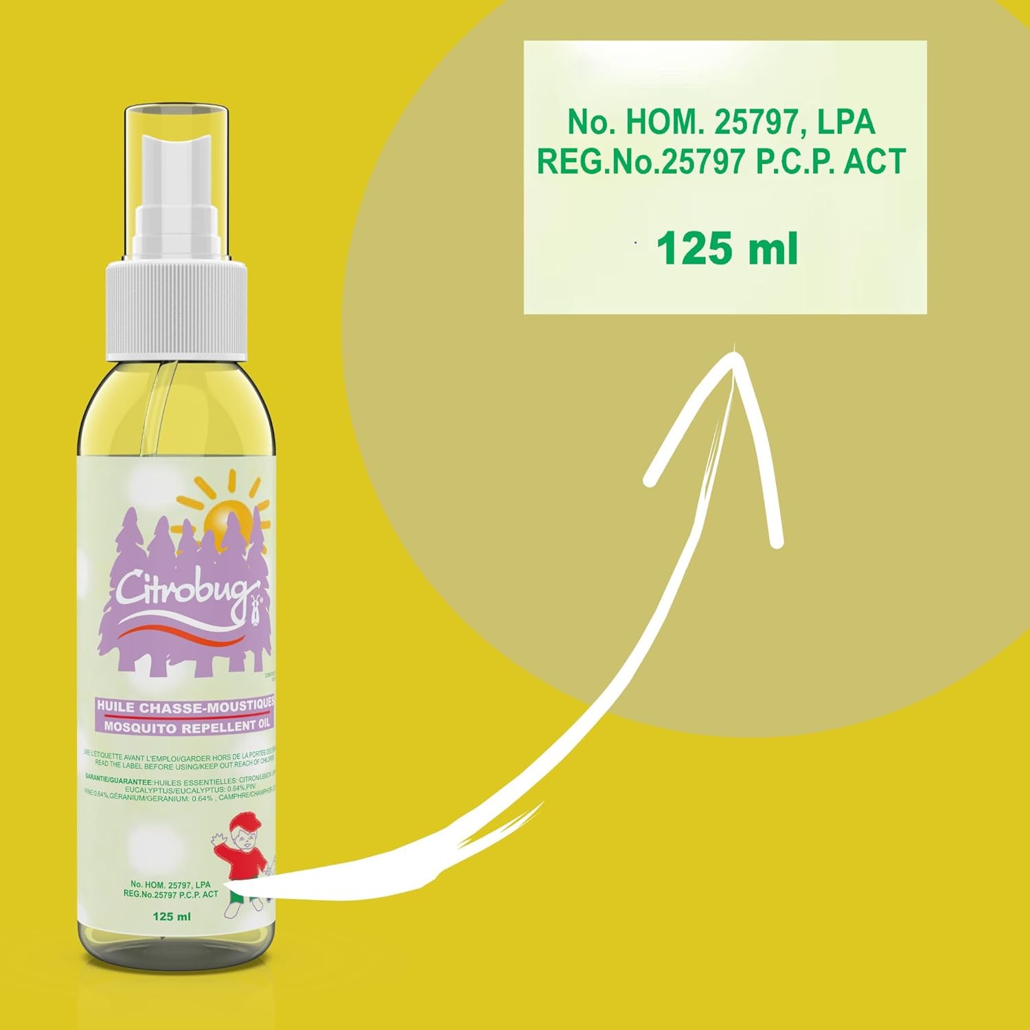 All Natural Insect Repellent Oil for Kids, DEET-Free|Citrobug 125ml