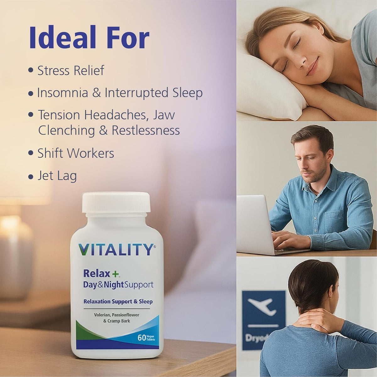Relax+ Herbal Sleep Aid | VITALITY | 60Veg tablets