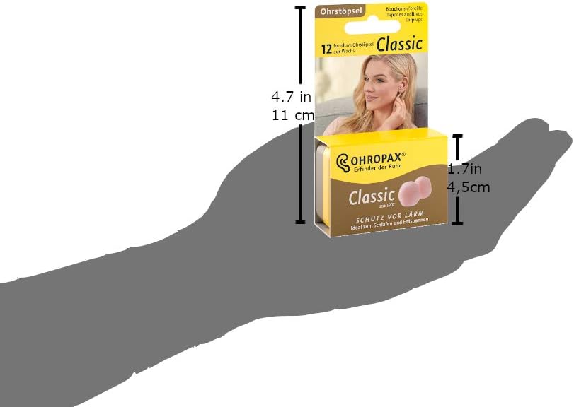 Reusable Wax/Cotton Ear Plugs | Ohropax | 12 Plugs Total