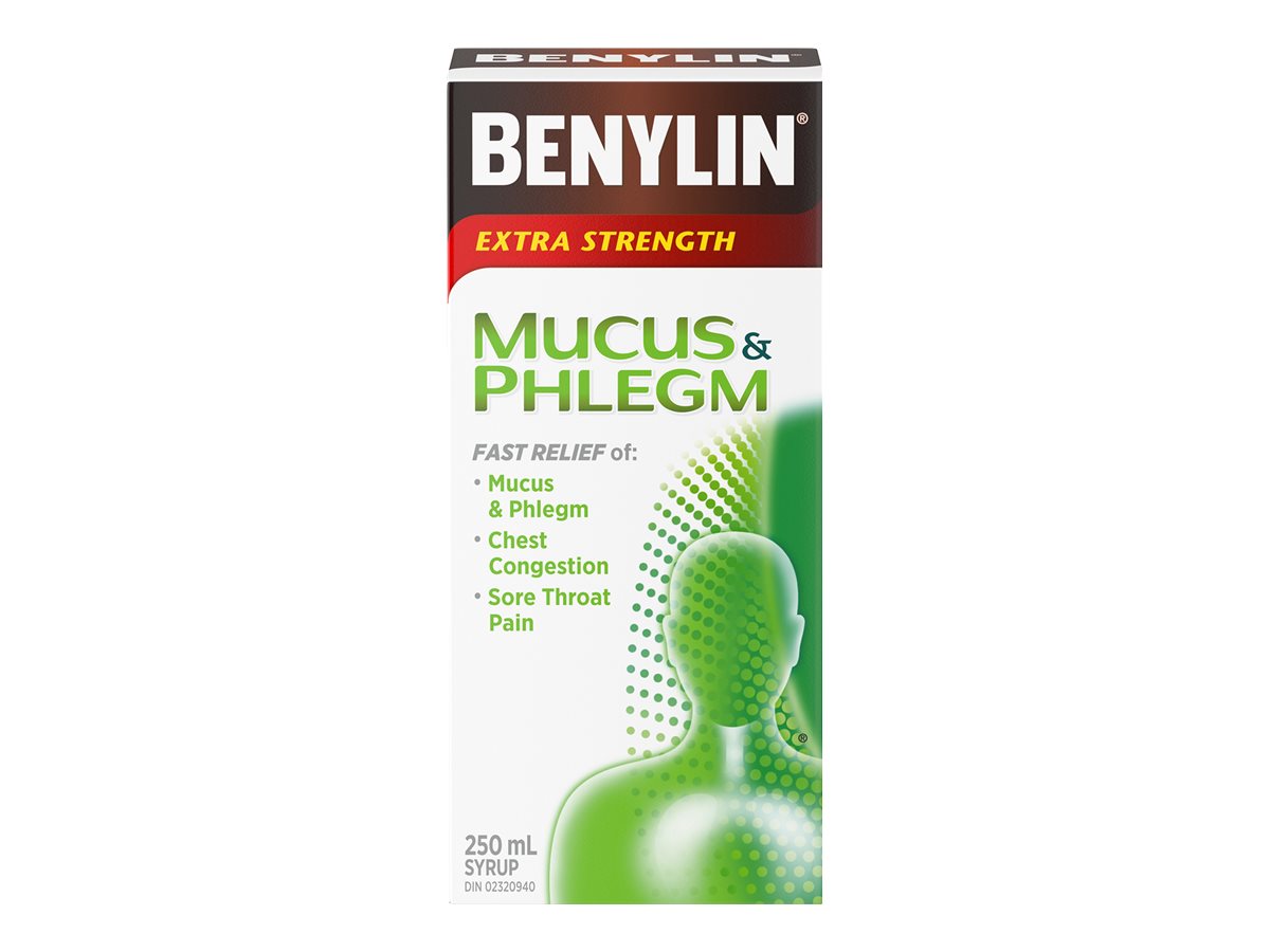 Extra Strength Cold, Mucus & Phlegm Relief Syrup by BENYLIN® – Chest Congestion & Cough Support | 100 mL or 250 mL