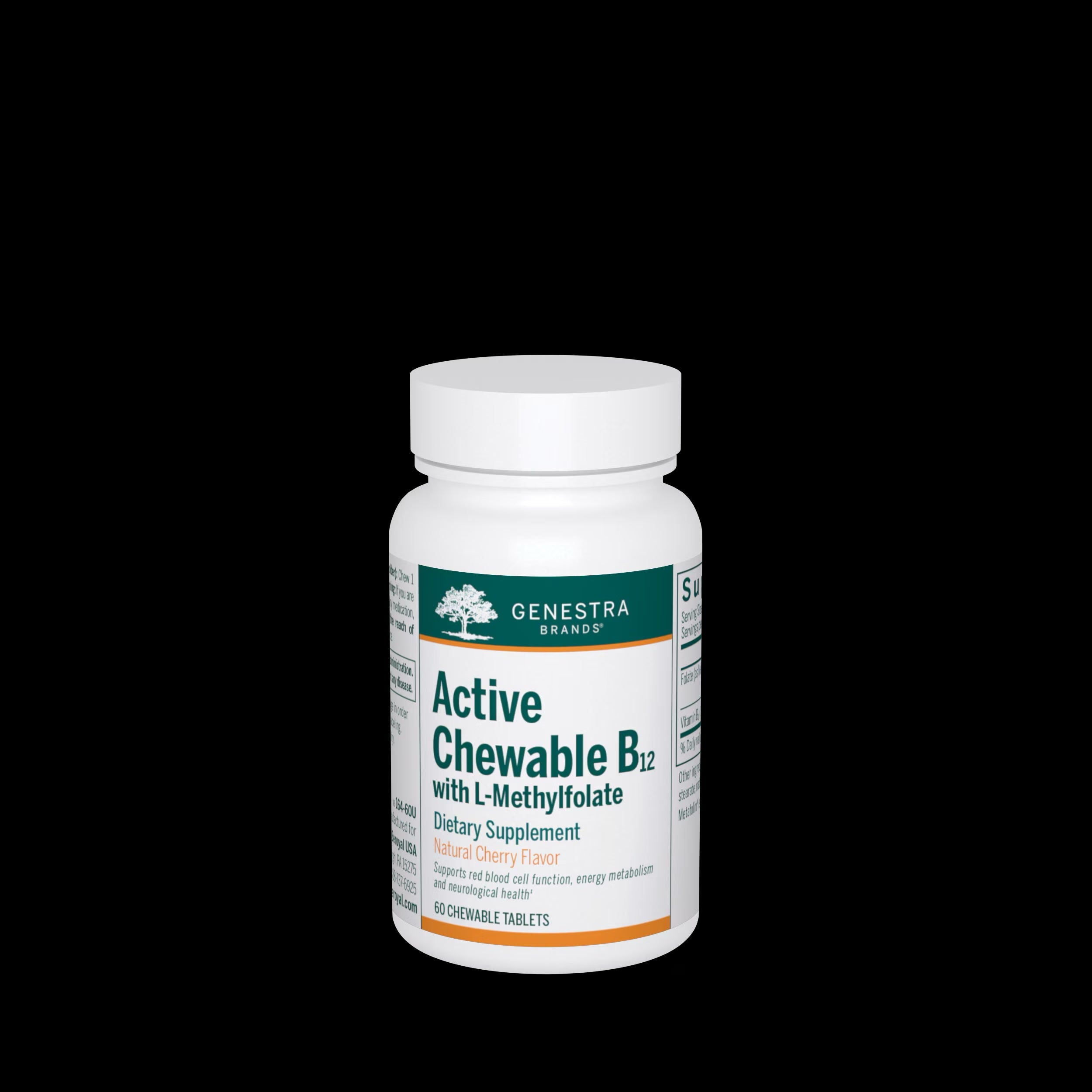 Active Chewable B12 with L-Methylfolate | Genestra Brands® | 60 Chewable Tablets