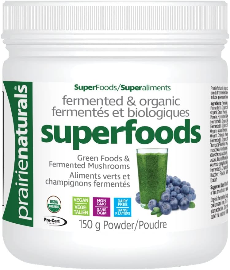 Fermented & Organic SuperFoods Green Foods & Fermented Mushroom Complex | Prairie Naturals® |150 Gram