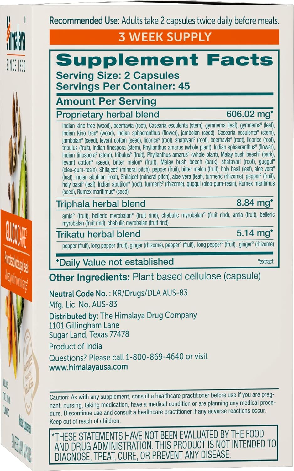 GlucoCare | Himalaya® | 90 Capsules