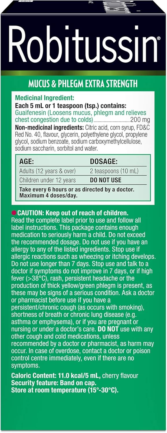 Extra Strength Mucus & Phlegm Syrup | Robitussin | 100 mL