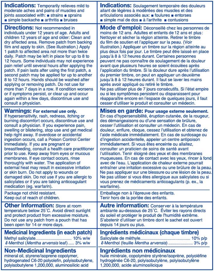 12 Hour Pain Relief Patch | Salonpas | 5 Count (Pack of 1)