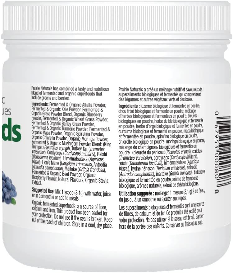 Fermented & Organic SuperFoods Green Foods & Fermented Mushroom Complex | Prairie Naturals® |150 Gram
