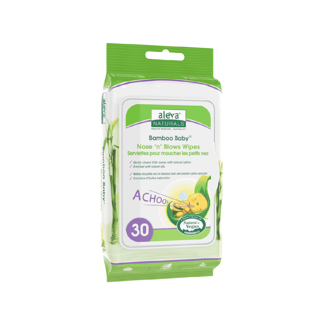 Aleva naturals - bamboo baby nose 'n' blows wipes 30 pk