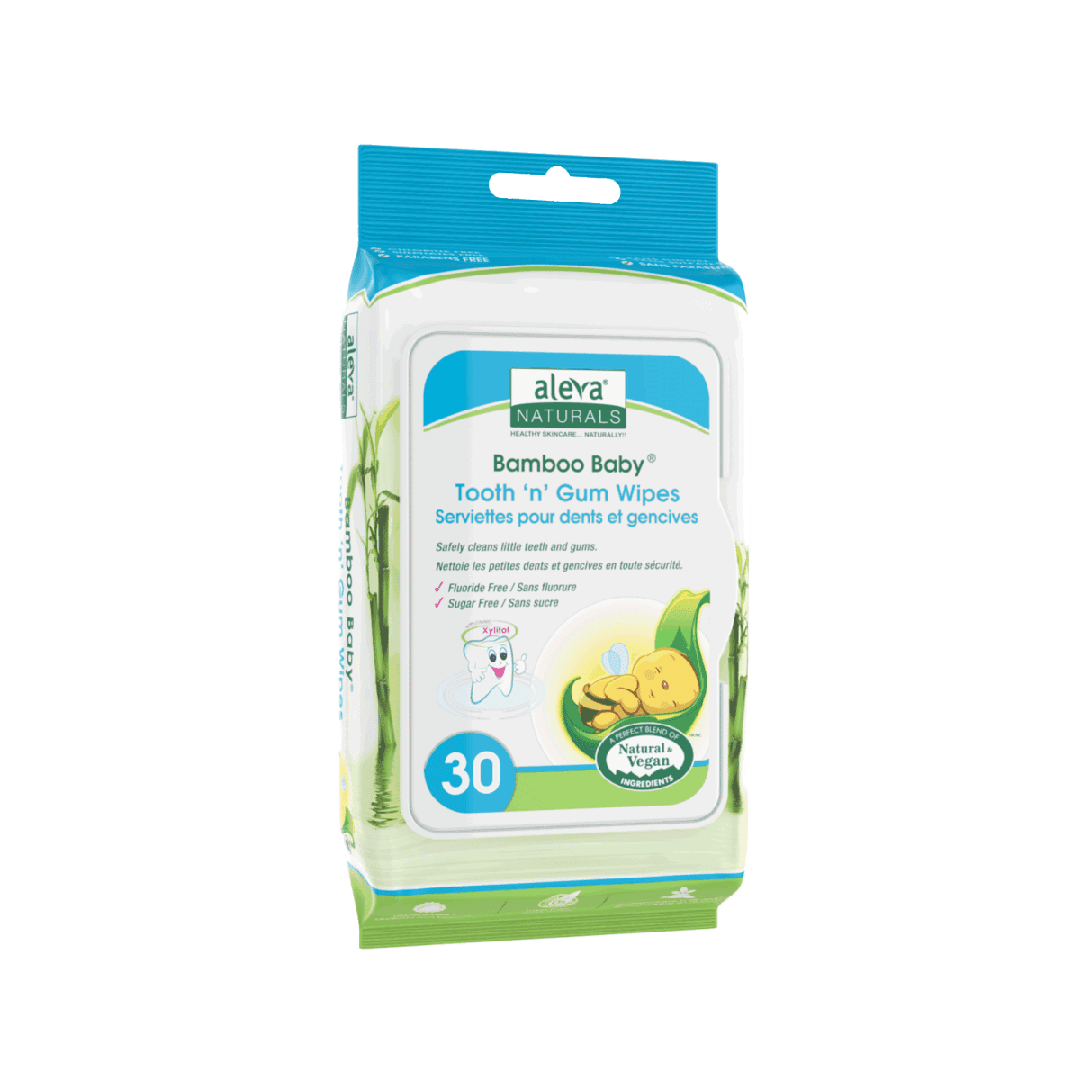 Aleva - bamboo baby tooth n gum wipes - 30 wipes