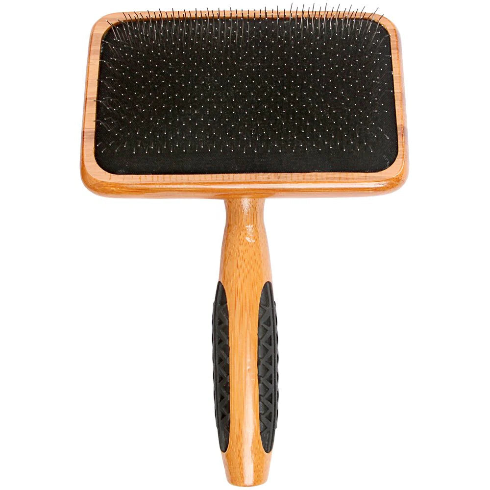 Pet Brush De-Matting by Bass Brushes – Premium Bamboo Grooming Brush for Dogs & Cats | Firm Pin or Mini