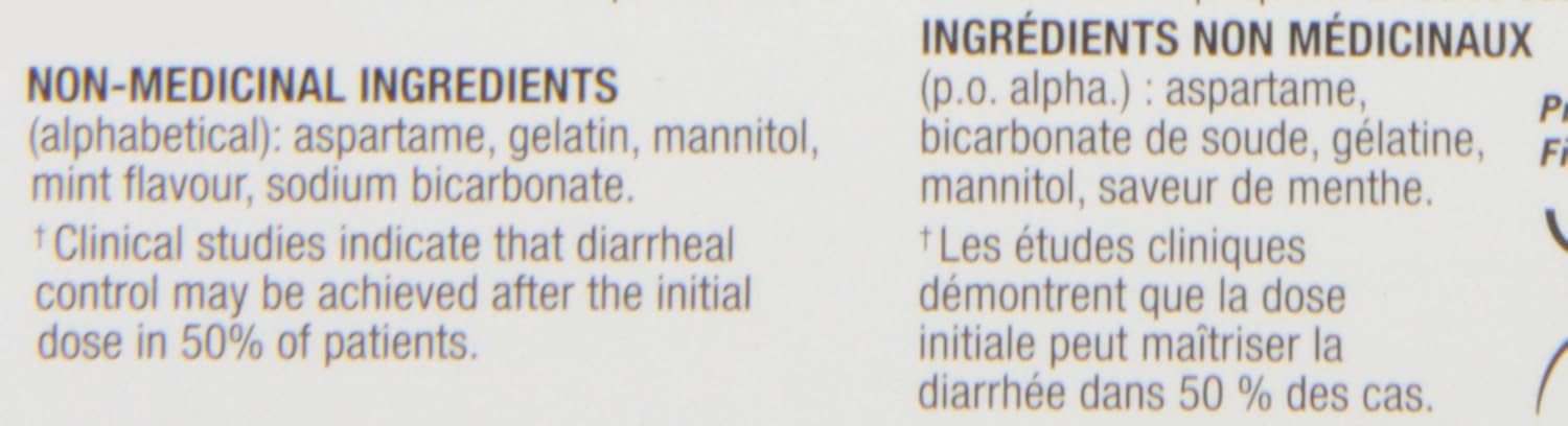 Diarrhea Relief, Quick-Dissolve Mint Flavour Tablets | Imodium | 10 Count