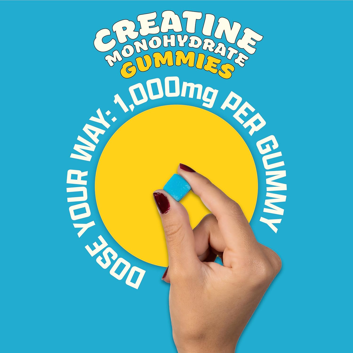 Creatine Monohydrate Gummies Electric Raspberry | Iron Ivy | 120 Count