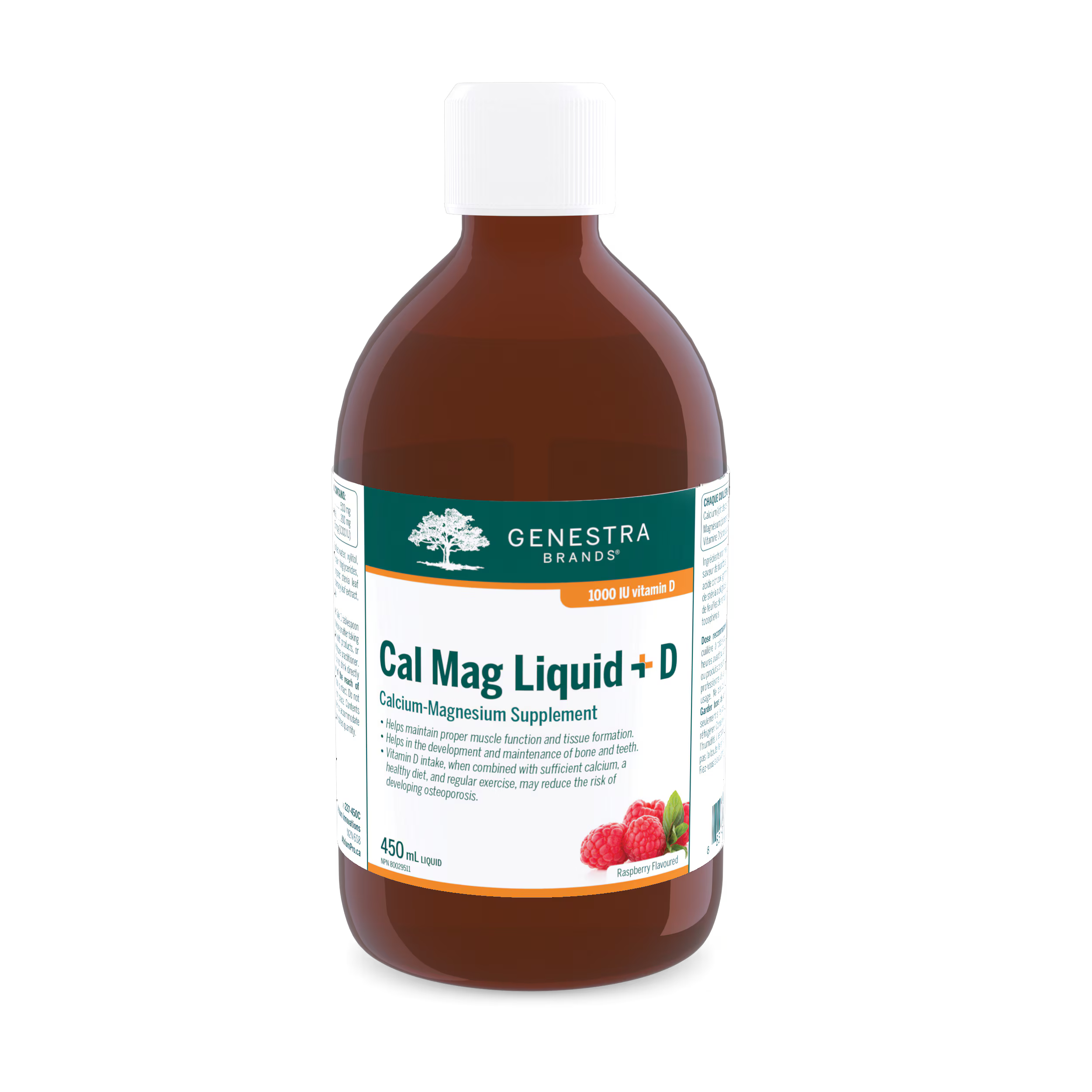 Cal Mag Liquid Raspberry Flavour by Genestra Brands® – Bone & Muscle Support | 450 mL