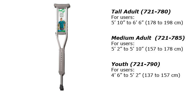 Lightweight Adjustable Aluminum Crutches |  Hugo® | Youth