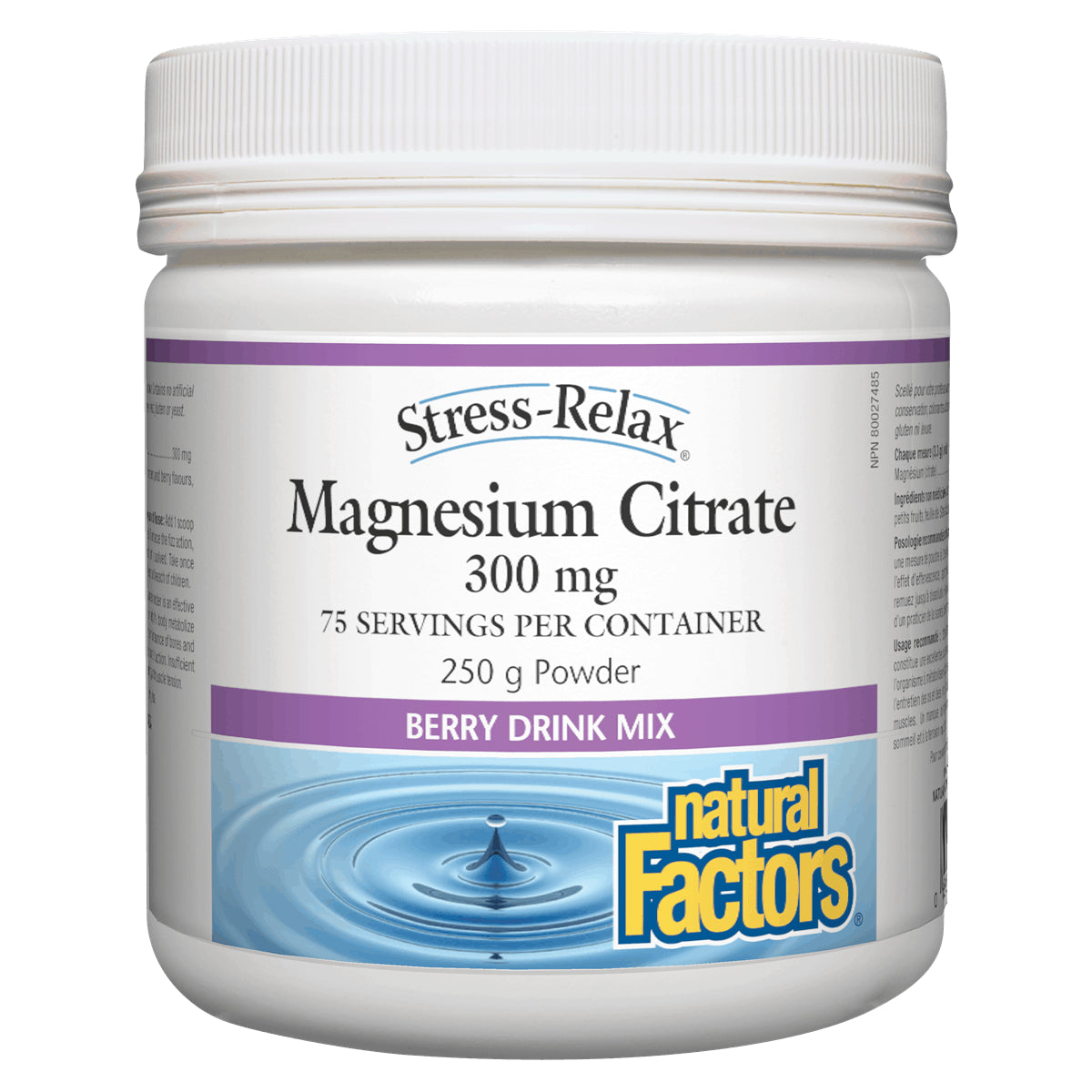 Magnesium Citrate 300mg Berry | Natural Factors® | 250g
