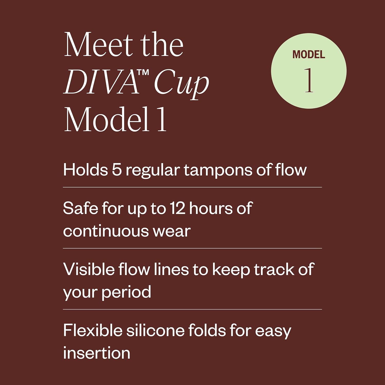 Reusable Menstrual Cup | Diva™ | Model 1 – 26ml / 1.01 fl oz