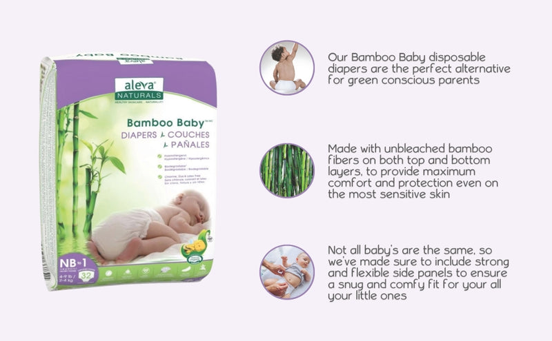 Bamboo Baby® Diapers | aleva® Naturals | Various Size