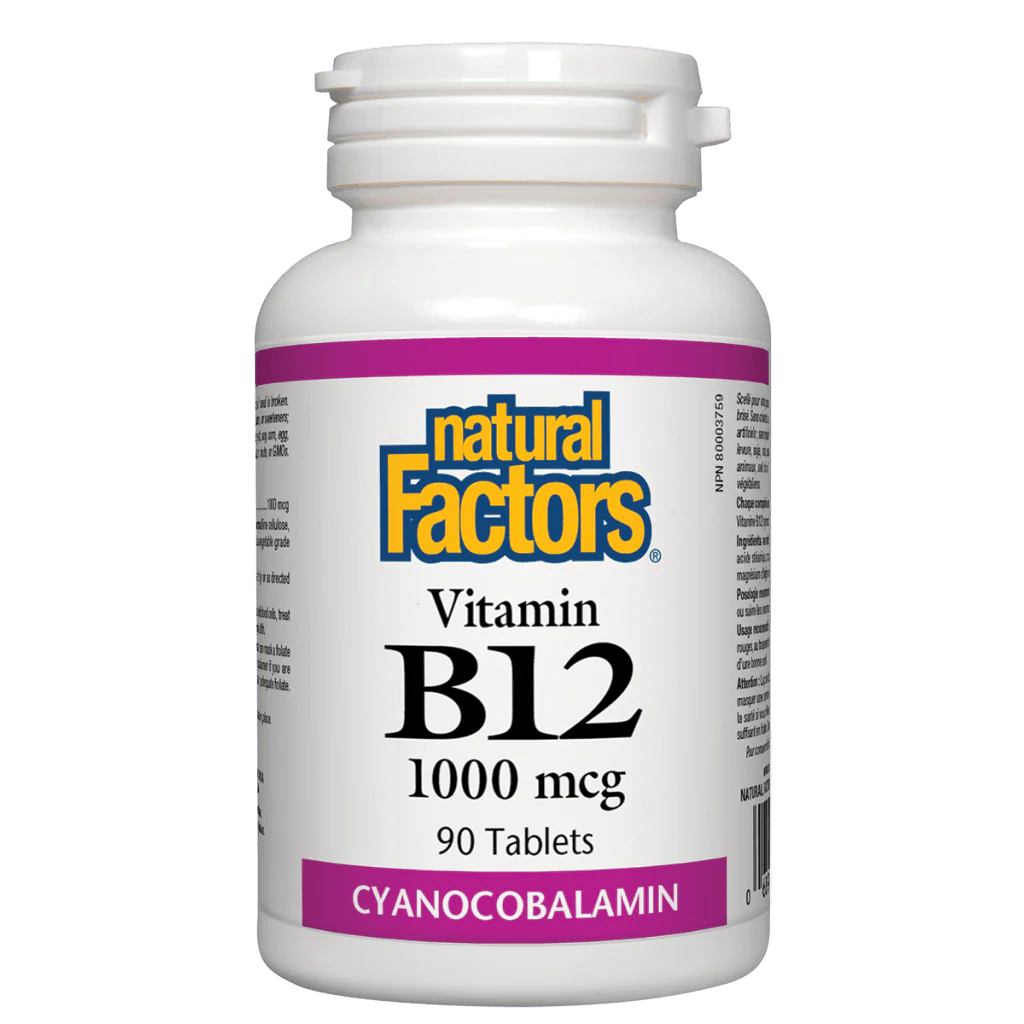 Vitamin B12 1000 mcg | Natural Factors | 60 OR 90 Tablets