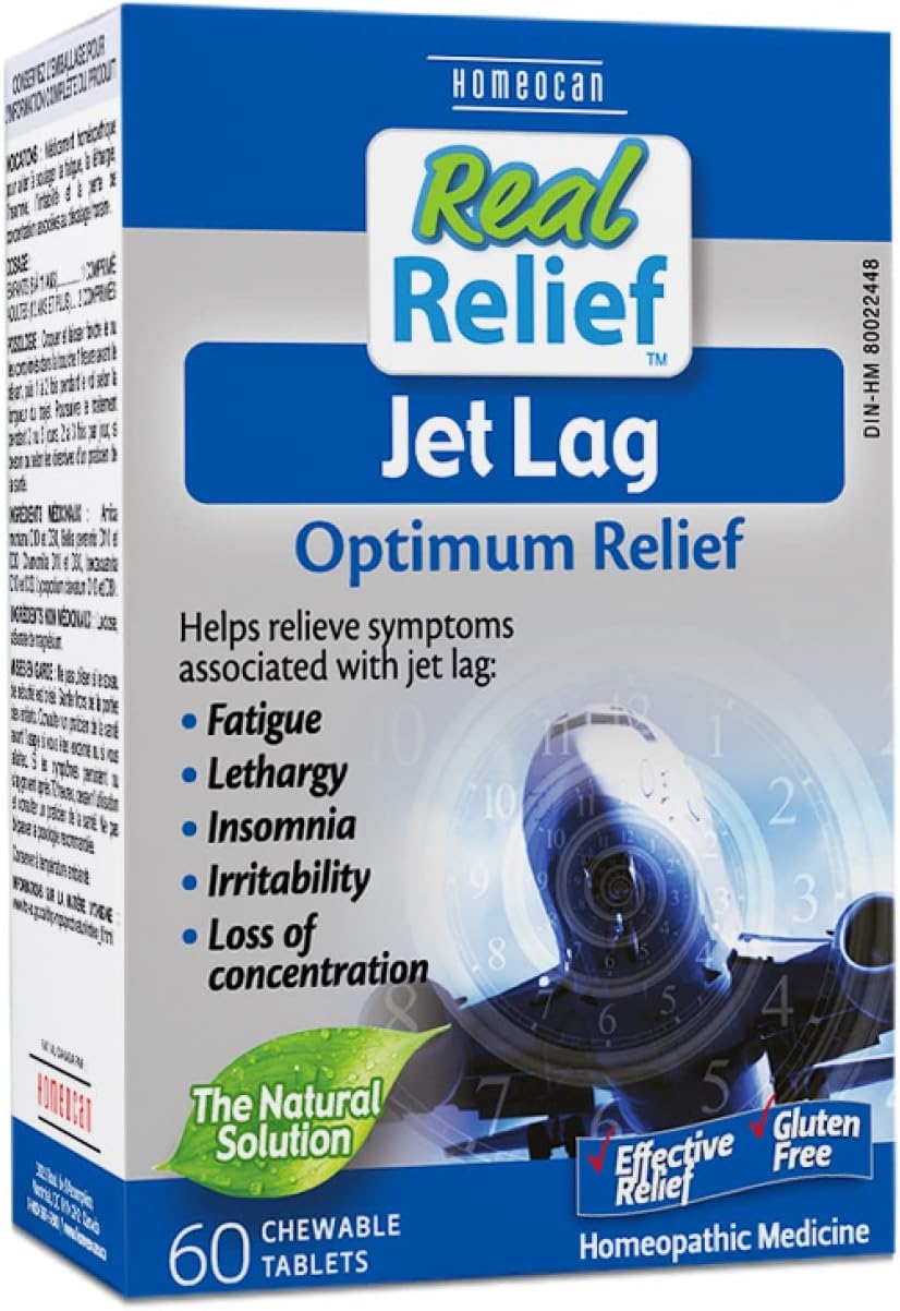 Real Relief Jet Lag Tablets | HOMÉOCAN | 60 Chewable Tablets