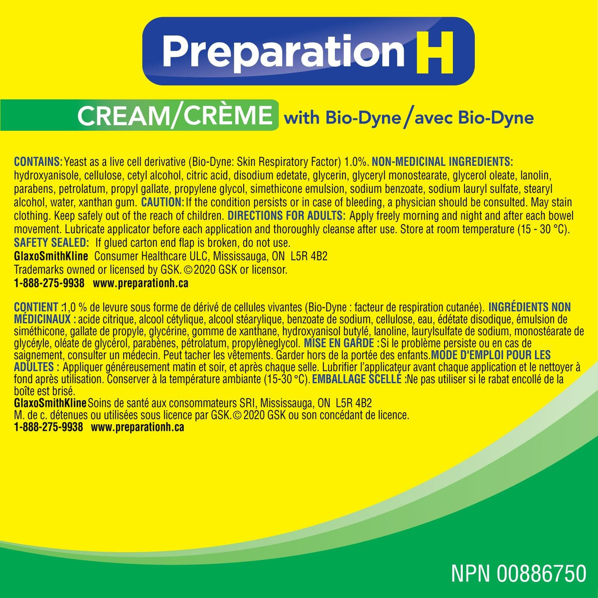 Multi-Symptom Hemorrhoid Treatment Cream with Bio-Dyne | Preparation H | 50g Tube
