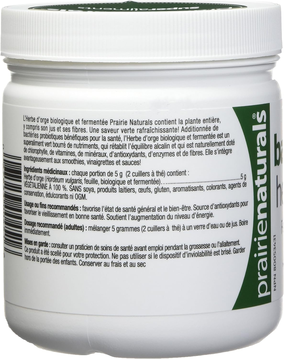 Organic Fermented Barley Grass Juice Powder | Prairie Naturals® | 150 Gram