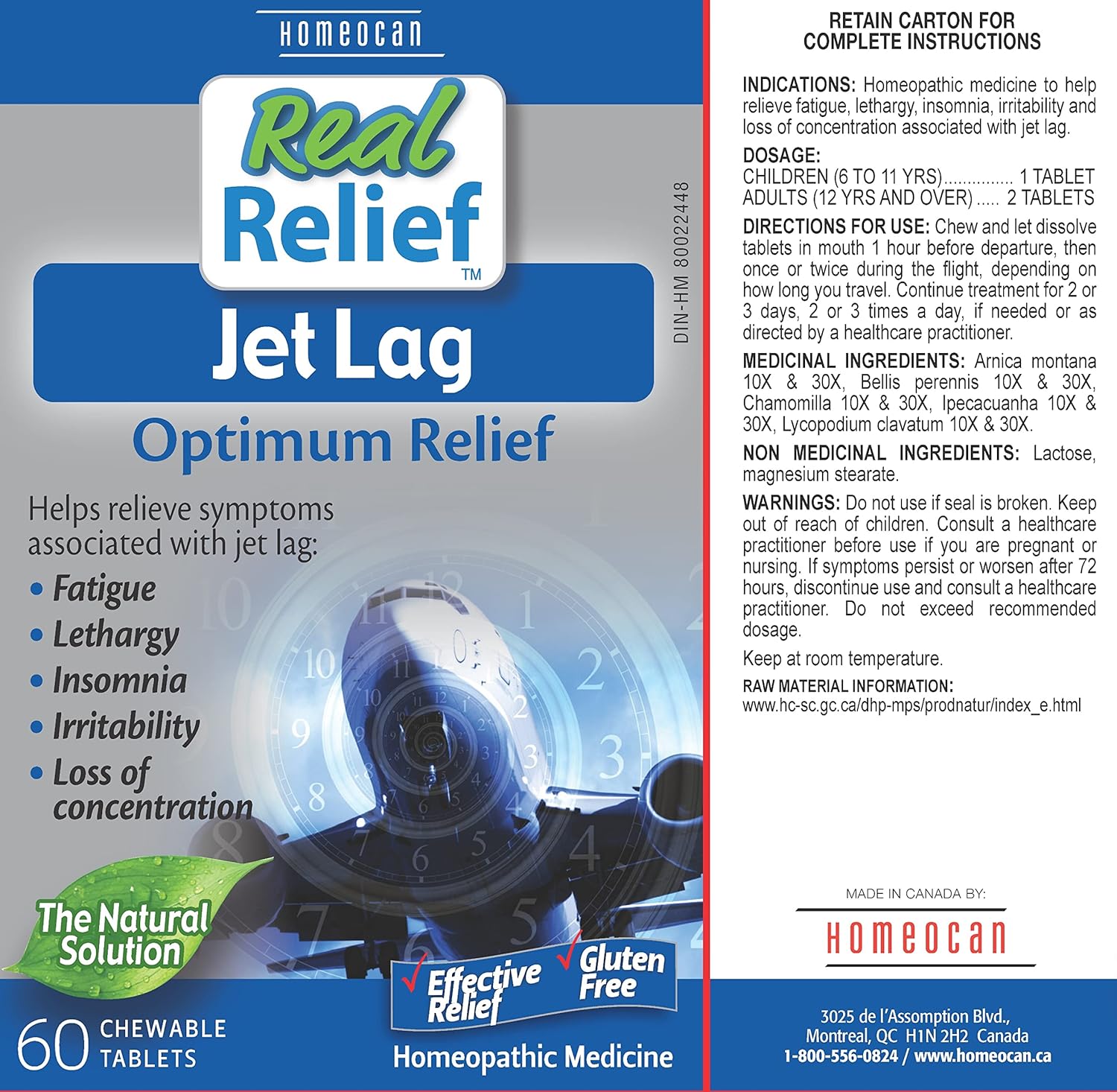 Real Relief Jet Lag Tablets | HOMÉOCAN | 60 Chewable Tablets