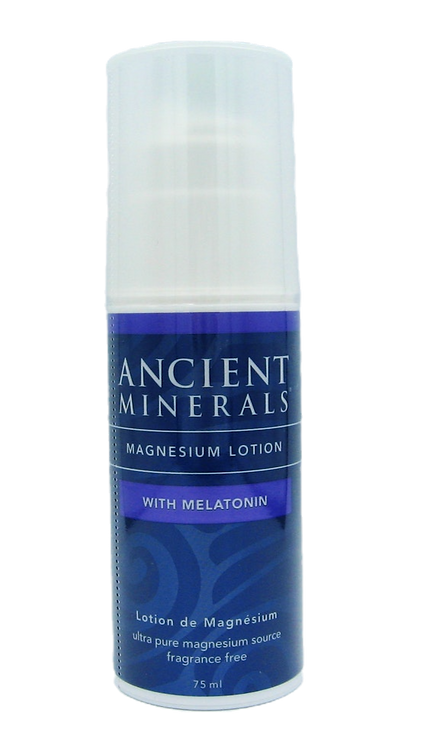 Lotion au magnésium avec mélatonine (bonne nuit) | Minéraux Anciens® | 75 ml (2,5 onces liquides)