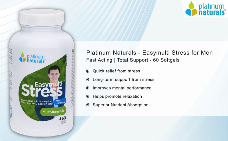 Easymulti® Stress for Men | Platinum Naturals® | 60 or 120 Softgels